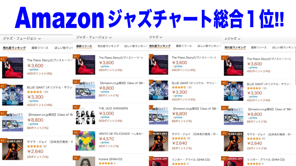 生配信ライブ終了！！ついに…！！Amazonジャズフュージョンランキング 総合一位‼️😭㊗️🎉